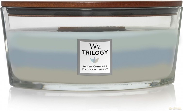 WoodWick Scented candle ship Trilogy Woven Comfort with 453 g