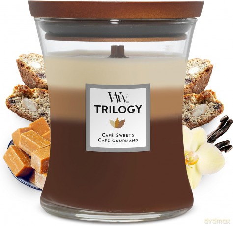 WoodWick Scented candle Trilogy Cafe Sweets 275 g
