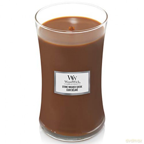 WoodWick Scented candle vase large Stone Washed Suede 609.5 g
