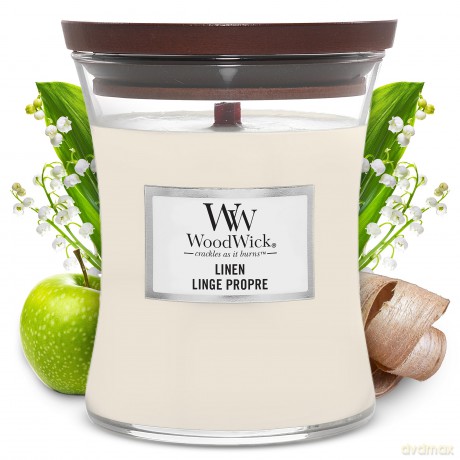WoodWick Scented candle vase Linen 275 g