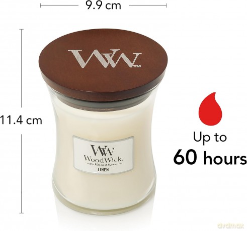 WoodWick Scented candle vase Linen 275 g