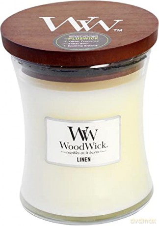 WoodWick Scented candle vase Linen 85 g