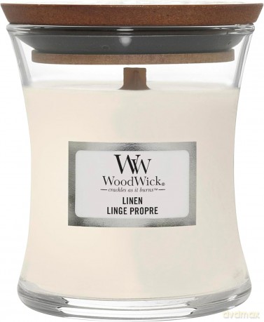 WoodWick Scented candle vase Linen 85 g