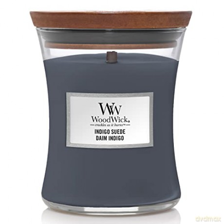 WoodWick Scented candle vase medium Indigo Suede 275 g