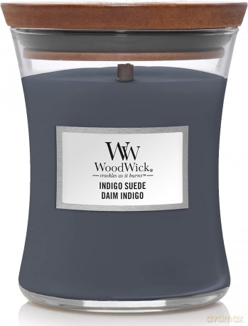 WoodWick Scented candle vase medium Indigo Suede 275 g