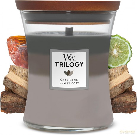 WoodWick Scented candle vase medium Trilogy Cozy Cabin 275 g