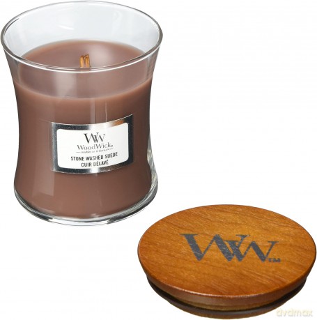 WoodWick Scented candle vase Stone Washed Suede 85 g