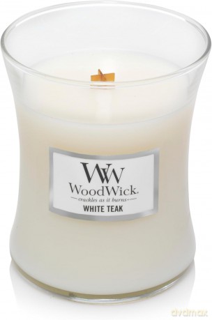WoodWick Scented candle vase White Teak 275 g