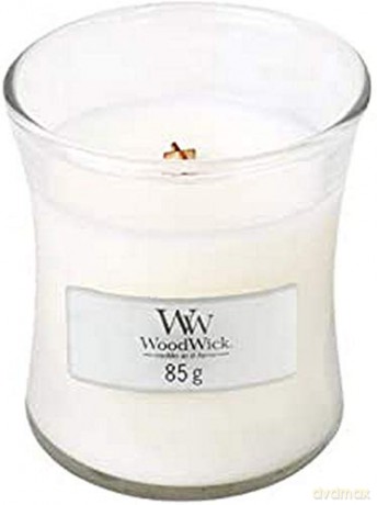 WoodWick Scented candle vase White Teak 85 g