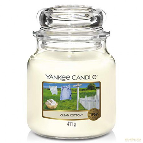 Yankee Candle Fragrant Candle Classic Medium Clean Cotton 411 g