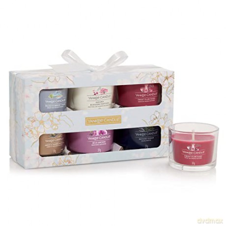 Yankee Candle Gift set of votive candles in glass Sakura Blossom 6 x 37 g