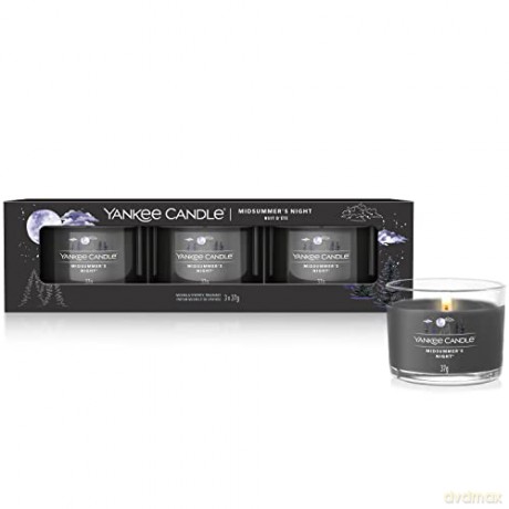 Yankee Candle Set of votive candles in glass Midsummer`s Night 3 x 37 g
