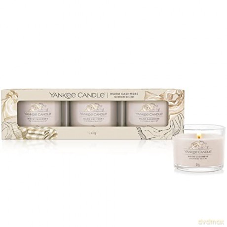 Yankee Candle Set of votive candles in glass Warm Cashmere 3 x 37 g