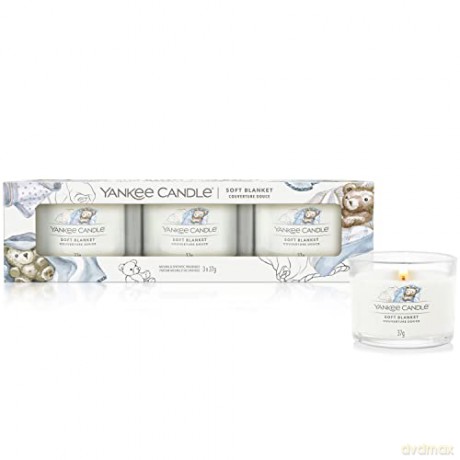 Yankee Candle Set of votive candles in Soft Blanket glass 3 x 37 g