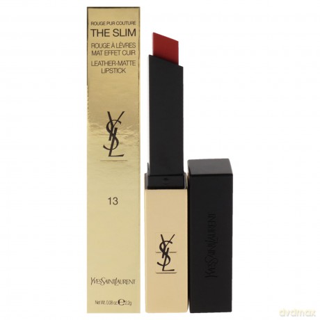 Yves Saint Laurent Thin Frosting Lipstick with Leather Effect Rouge Pur Couture The Slim 2.2g - Shade: 13 Original Coral