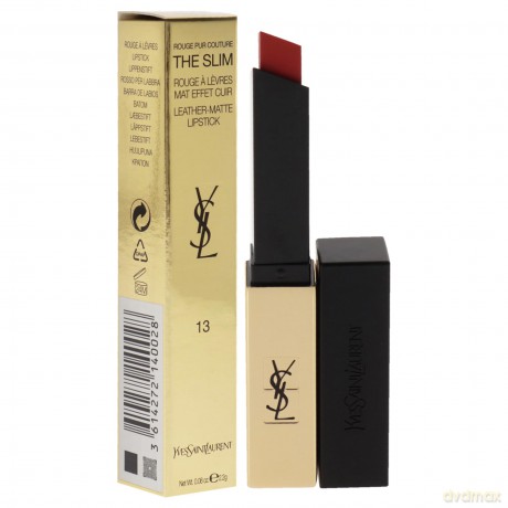 Yves Saint Laurent Thin Frosting Lipstick with Leather Effect Rouge Pur Couture The Slim 2.2g - Shade: 13 Original Coral