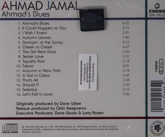 Ahmad Jamal: Ahmad' s Blues (Chess Jazz Series) [CD]