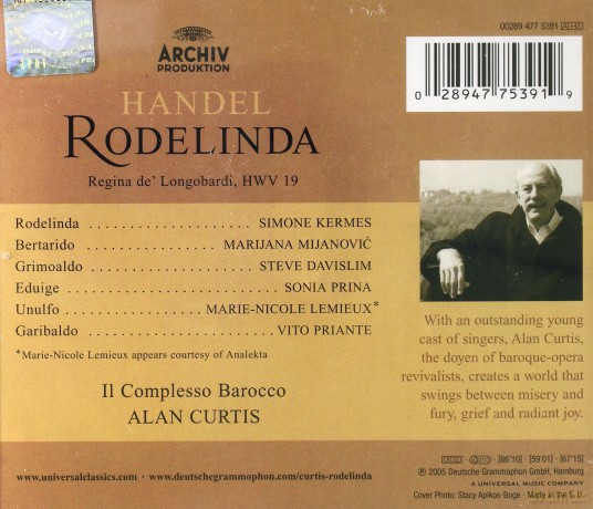 Alan Curtis: Handel:Rodelinda [CD]