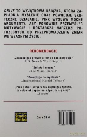 Drive Kompletnie Nowe Spojrzenie Na Motywację - Daniel H. Pink [KSIĄŻKA]
