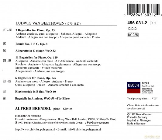 Alfred Brendel: Beethoven Bagatelles [CD]