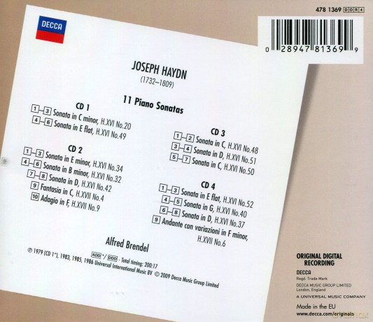 Alfred Brendel: Haydn:Piano Sonatas [4CD]
