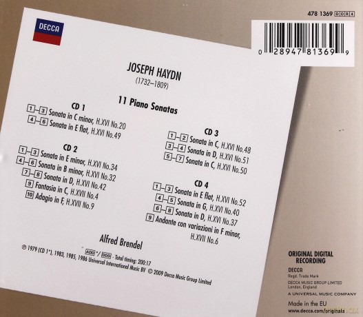 Alfred Brendel: Haydn:Piano Sonatas [4CD]