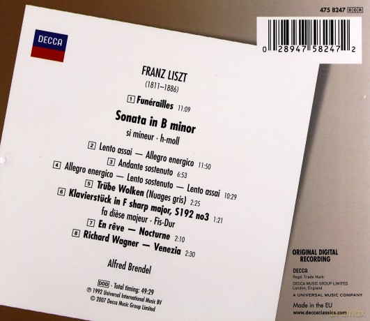 Alfred Brendel: Liszt:Sonata [CD]