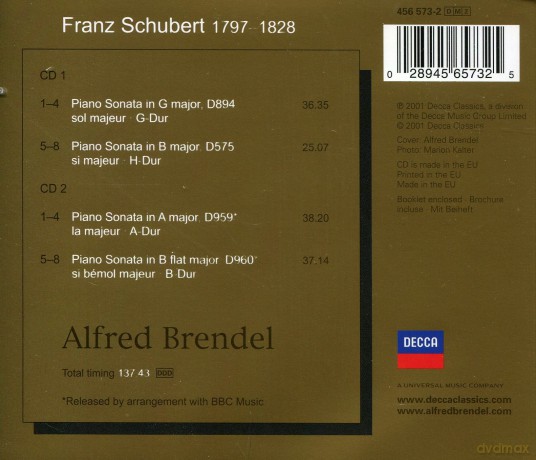 Alfred Brendel: Schubert: Piano Sonatas [CD]