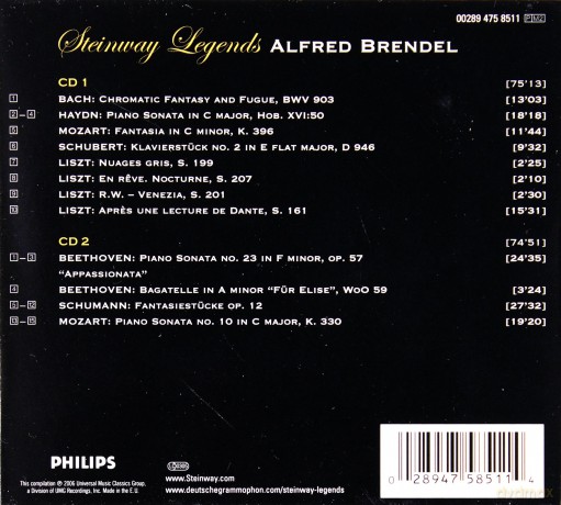 Alfred Brendel: Steinway Legends [2CD]