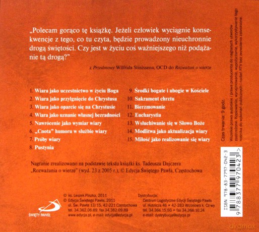 Rozważania O Wierze (twarda) - Ks.Tadeusz Dajczer (digipack) [AUDIOBOOK] [CD-MP3]
