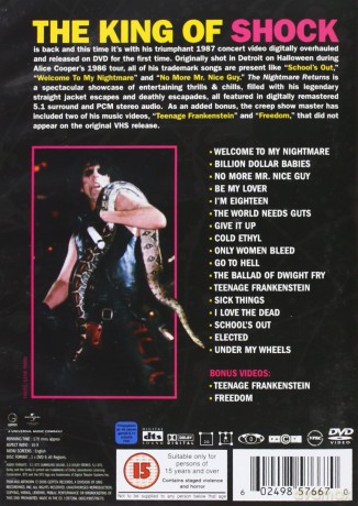 Alice Cooper: The Nightmare Returns [DVD]