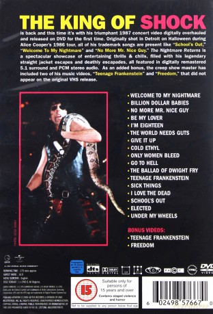 Alice Cooper: The Nightmare Returns [DVD]