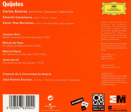 Alvarez, Carlos: Quijotes (Ibert/Falla/Ravel/Guridi [CD]