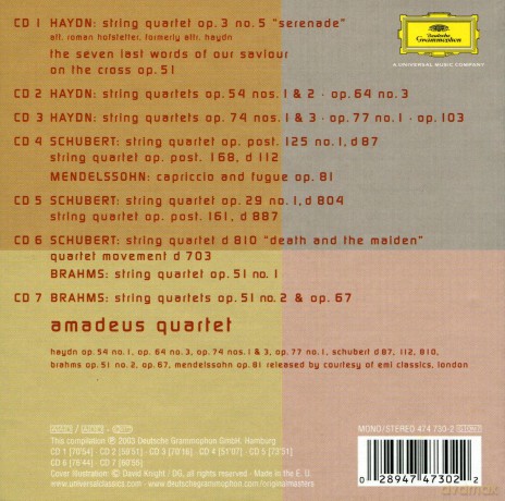 Amadeus Quartet: 1950 Recordings Haydn,Schubert,Brahms [7CD]
