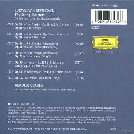 Amadeus Quartet: Beethoven: The Strings Quartets Collectors Edition [7CD]
