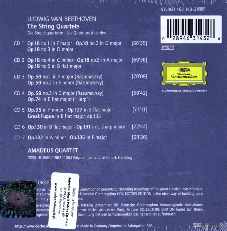 Amadeus Quartet: Beethoven: The Strings Quartets Collectors Edition [7CD]
