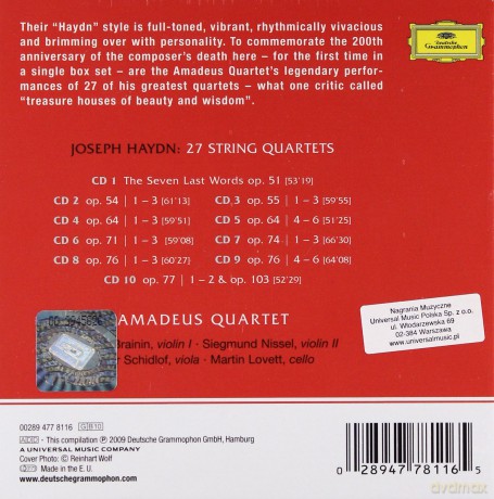Amadeus Quartet: Haydn:27 String Quartets,Seven Last Word [10CD]