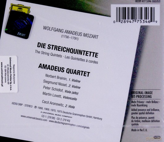 Amadeus Quartet: Mozart:String Quintets [CD]