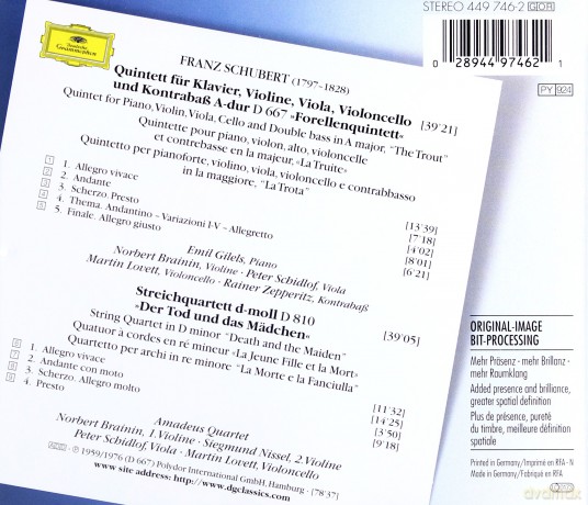 Amadeus Quartet: Schubert Forellen Quintet [CD]