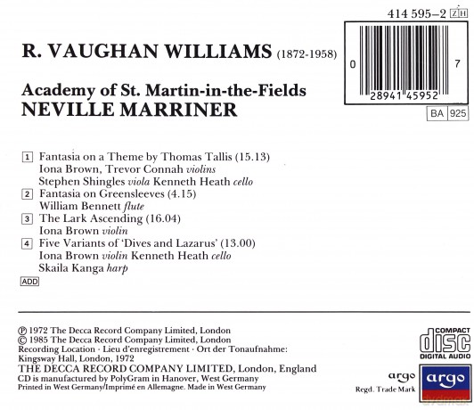Amf Marringer: Wilv:Tallis Fantasia + [CD]