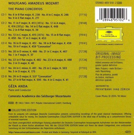 Anda Geza Camerata Academica: Mozart: Piano Concertos [BOX] [8CD]