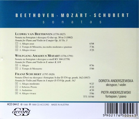 Anderszewscy: Mozart, Beethoven, Schubert [CD]