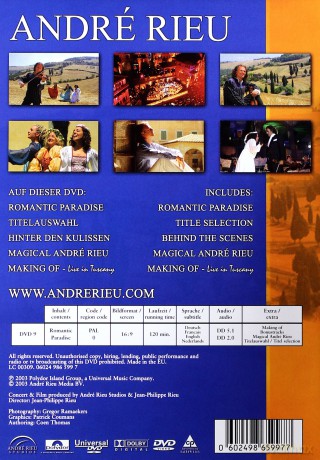 Andre Rieu: Romantic Paradise [DVD]