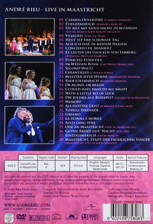 Andre Rieu: Songs From My Heart [DVD]