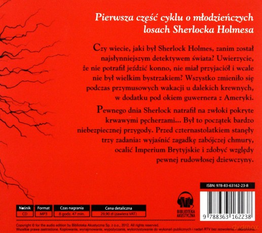 Młody Sherlock Holmes Zabójcza Chmura - Andrew Lane (digipack) [AUDIOBOOK] [CD-MP3]