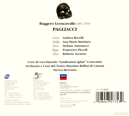 Andrea Bocelli: Leoncavallo:Pagliacci (digipack) [CD]