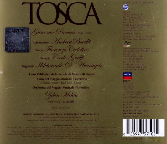 Andrea Bocelli: Puccini Tosca [2CD]