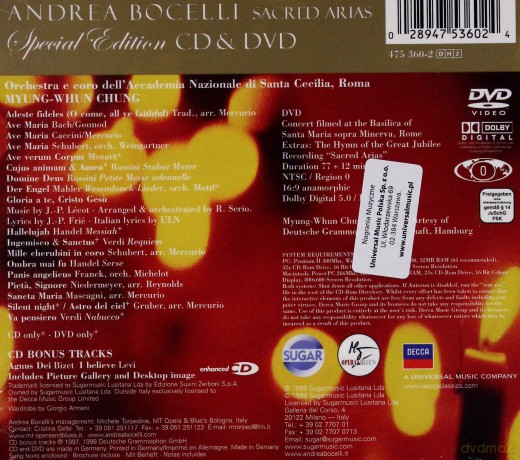 Andrea Bocelli: Sacred Arias (Special Edition) (digipack) [CD]+[DVD]