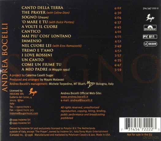 Andrea Bocelli: Sogno [CD]