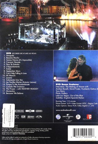 Andrea Bocelli: Under The Desert Sky [DVD]